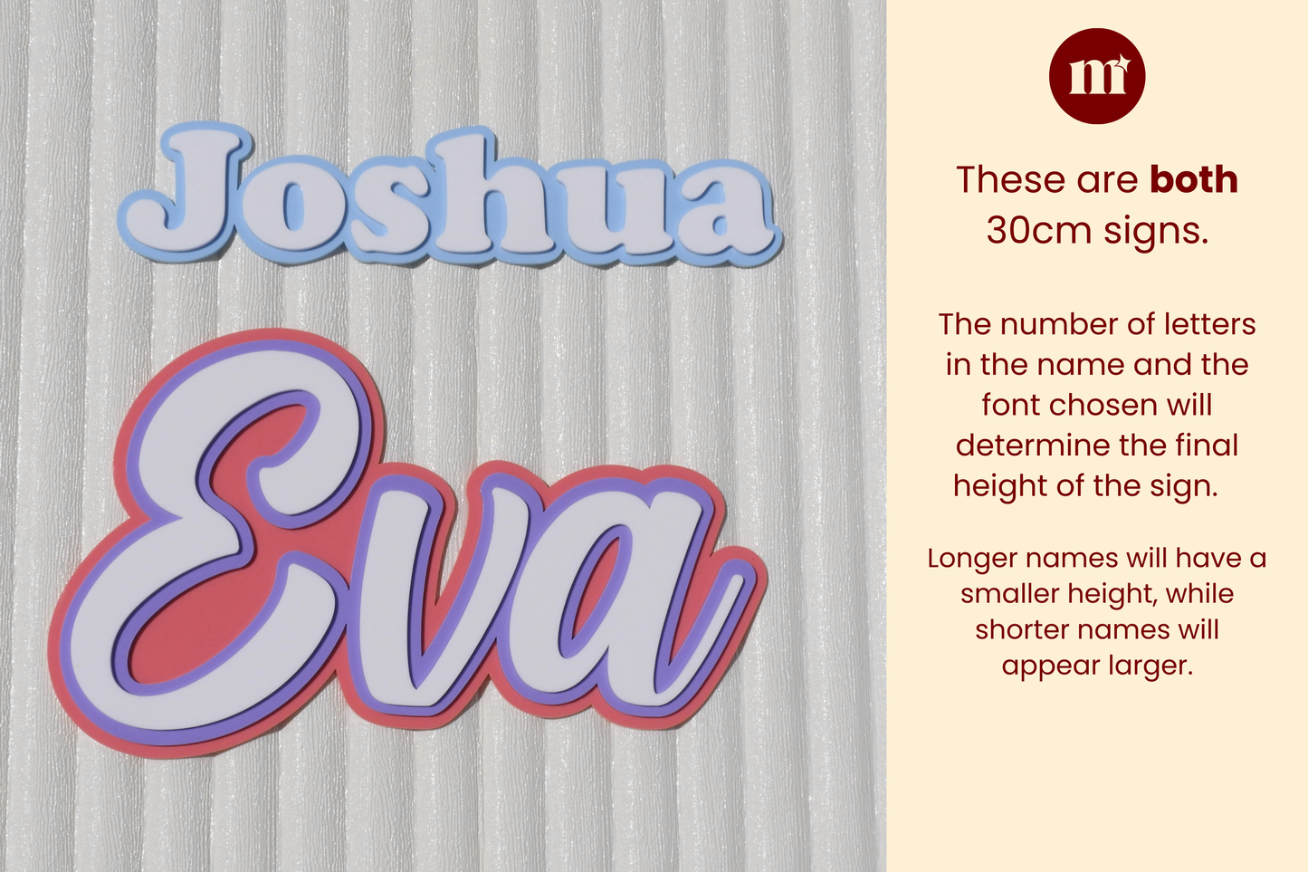 Three Layer Acrylic Name Sign