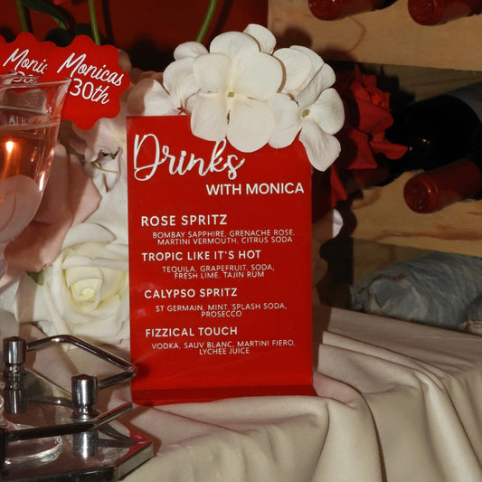 A5 Custom Drink Menu